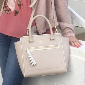 Kate Spade Chester Blush and White Street Purse